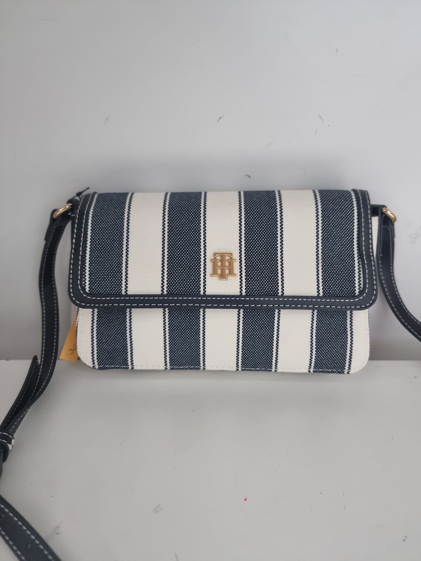 Crossbody Tommy H azul de rayas