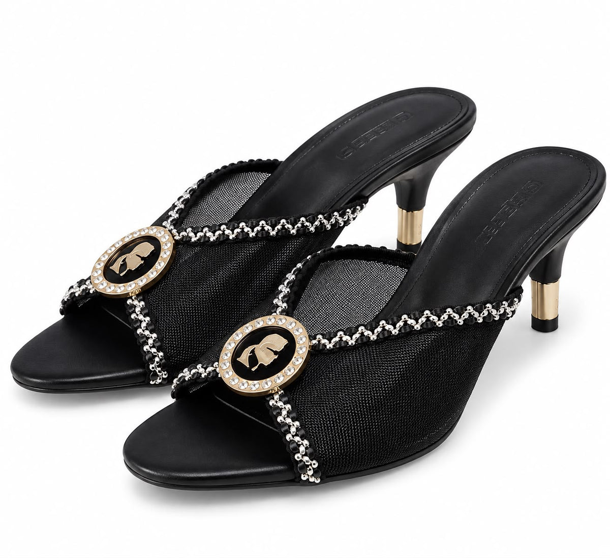 Sandalias KarlLagerfeld negras con malla