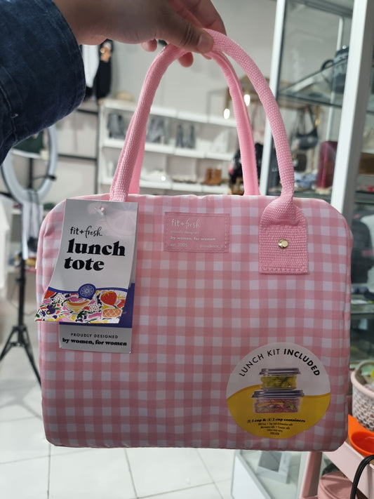 Lonchera Fit+fresh rosa con blanco