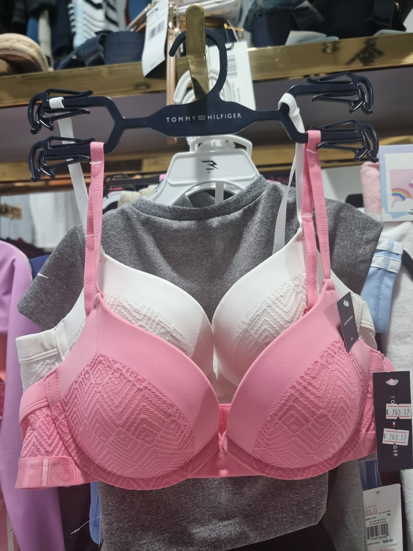 Brasier Tommy H 2pz rosa y blanco
