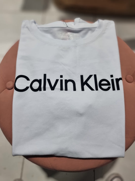 Playera Calvin k azul letras negras