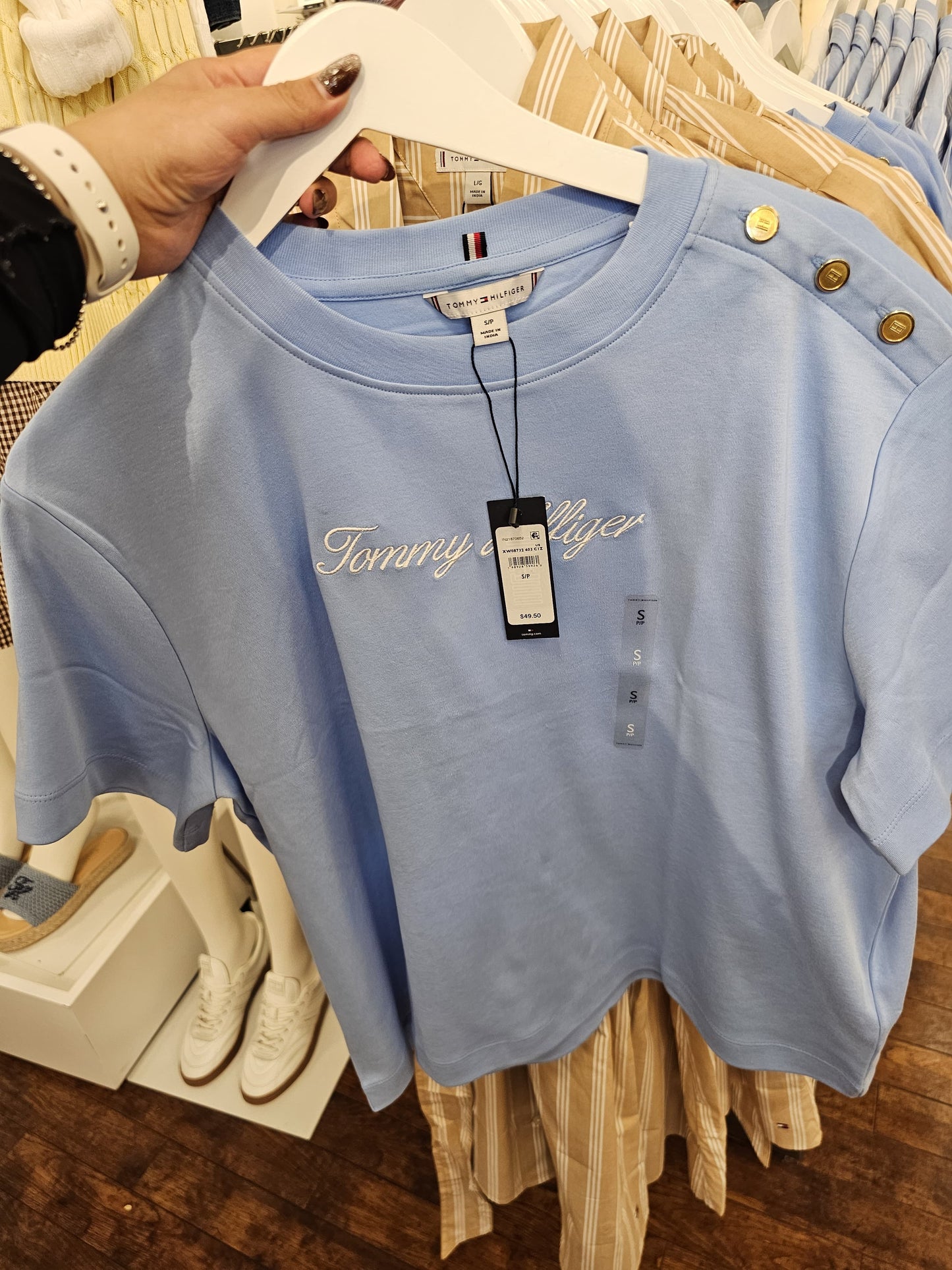 Playera Tommy H azul claro