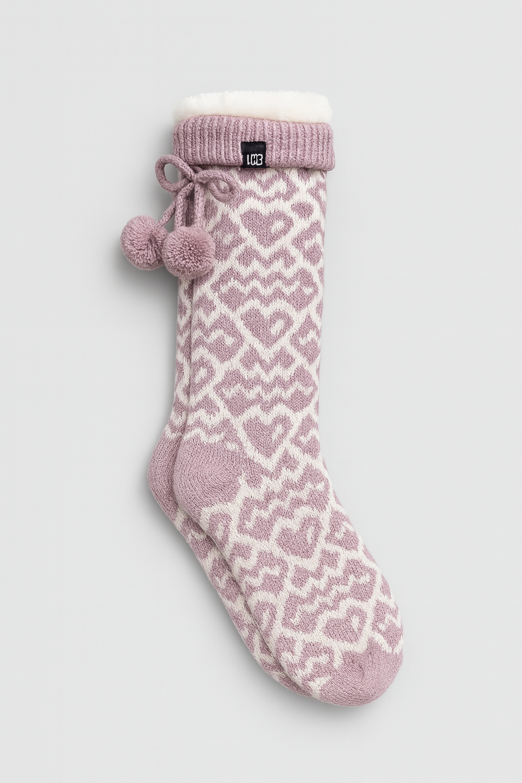Calcetas BCBG lila con blanco de tela polar