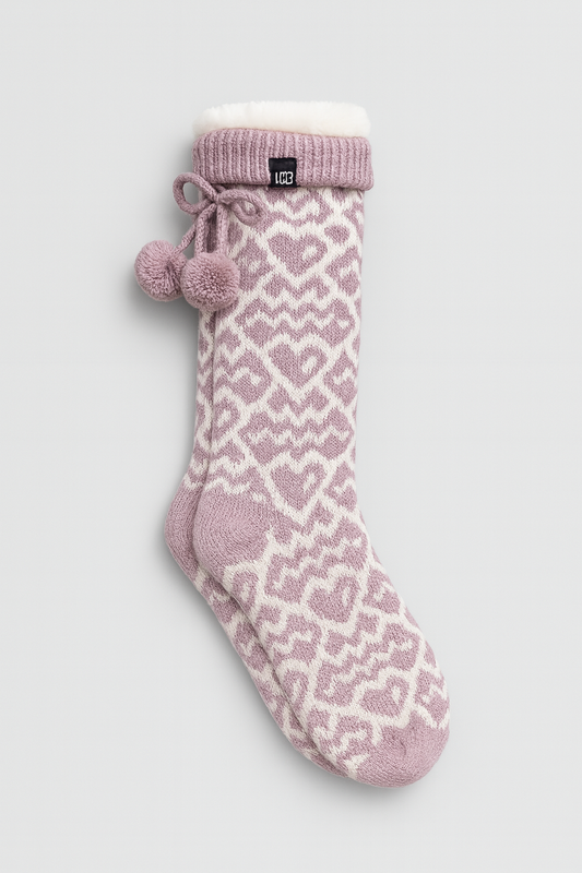 Calcetas BCBG lila con blanco de tela polar
