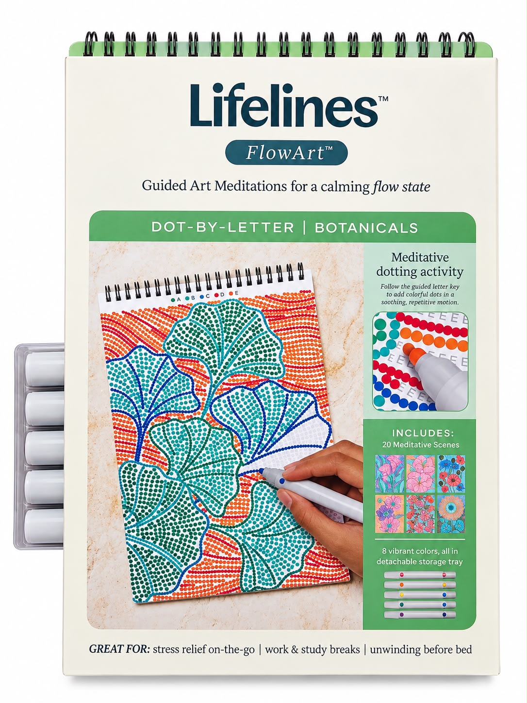 Lifelines libro con dibujos  para relajarte con plumones