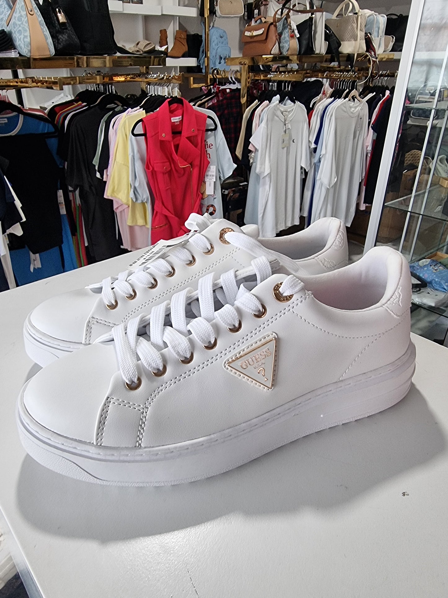 Tenis Guess blanca placa blanca