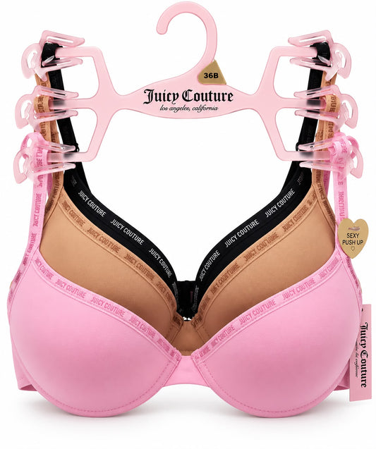 Brasier Juicy c 3 pz rosa, canel y negro