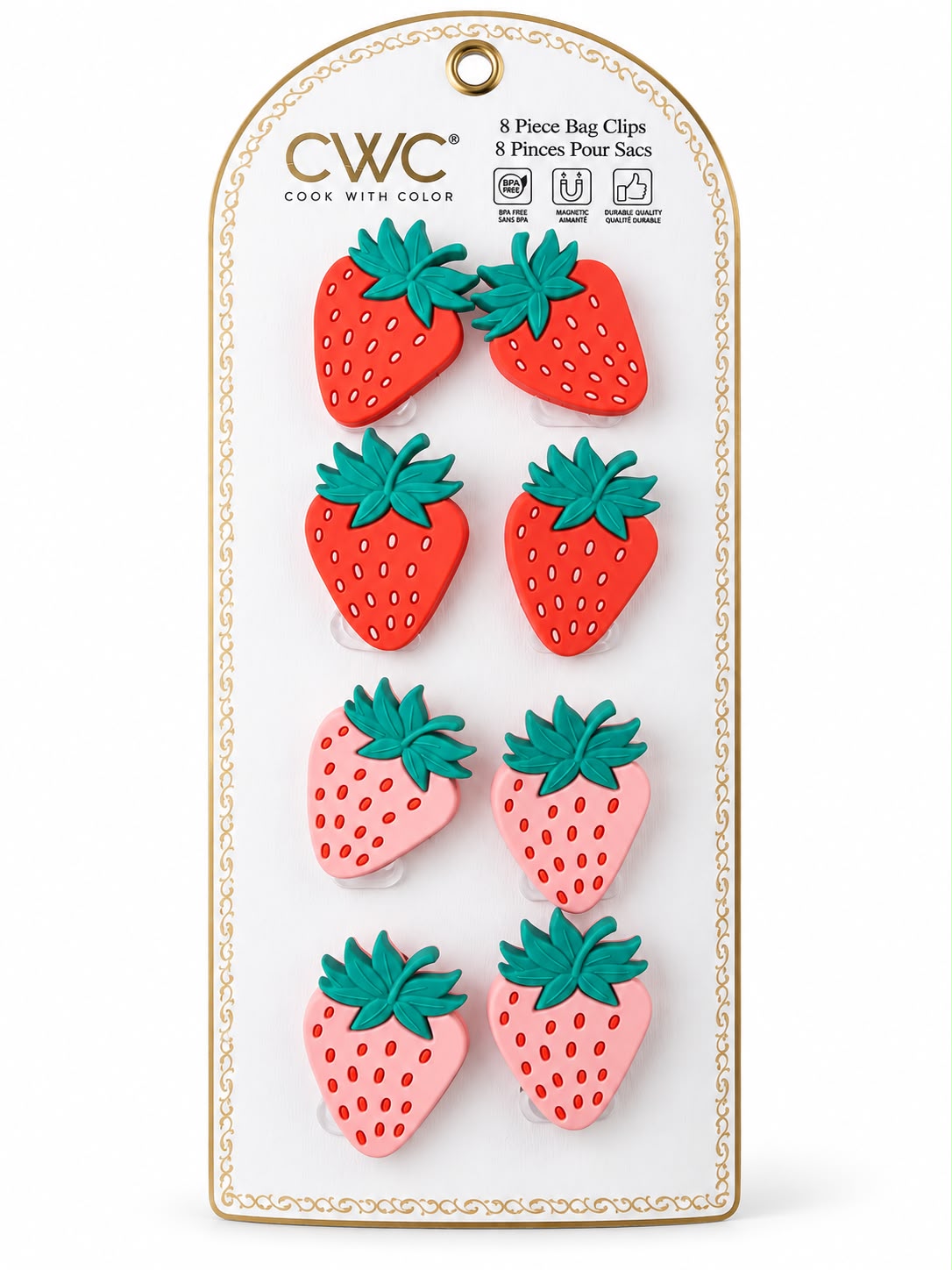 Clips con imán de fresas