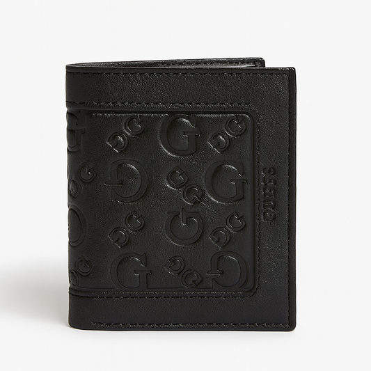 Cartera Guess negra monogram con estuche