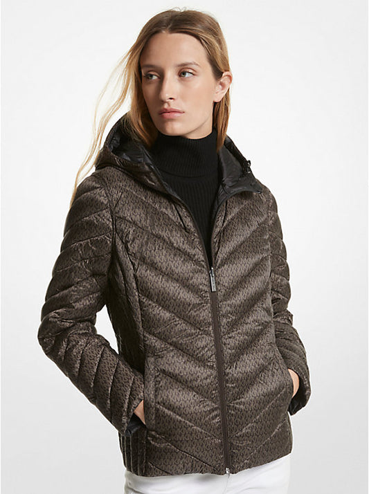 Chamarra Michael K negra/cafe reversible Quilted Nylon Signature