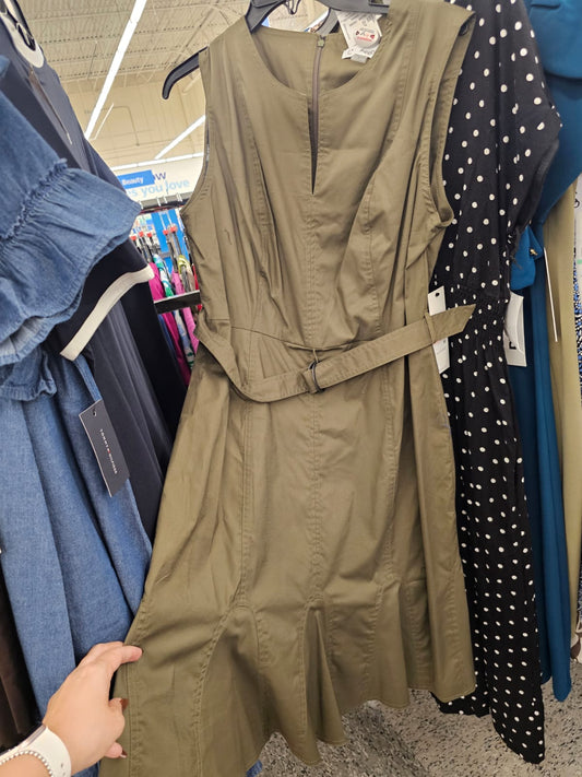 Vestido Calvin k verde olivo