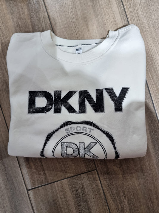 Sudadera DKYN beige de brillos negros