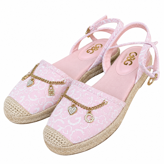 Alpargatas GBG rosa con cadena y dijes