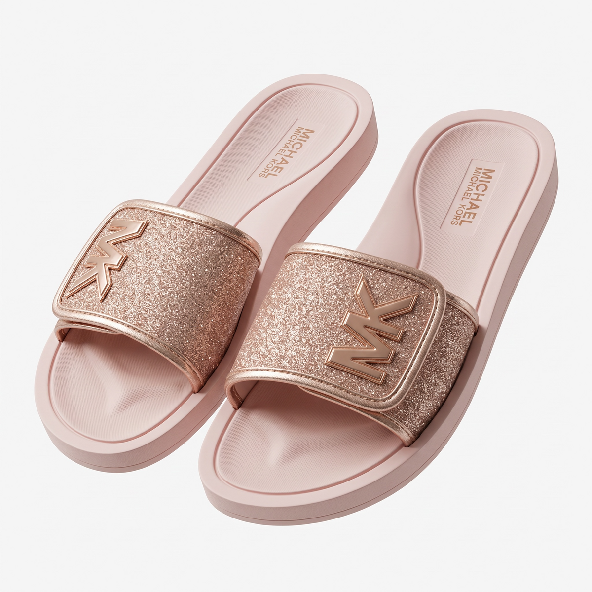Sandalias Michael K rosa con brillos