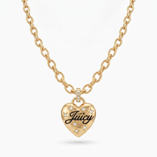 Collar Juicy C de corazon dorado