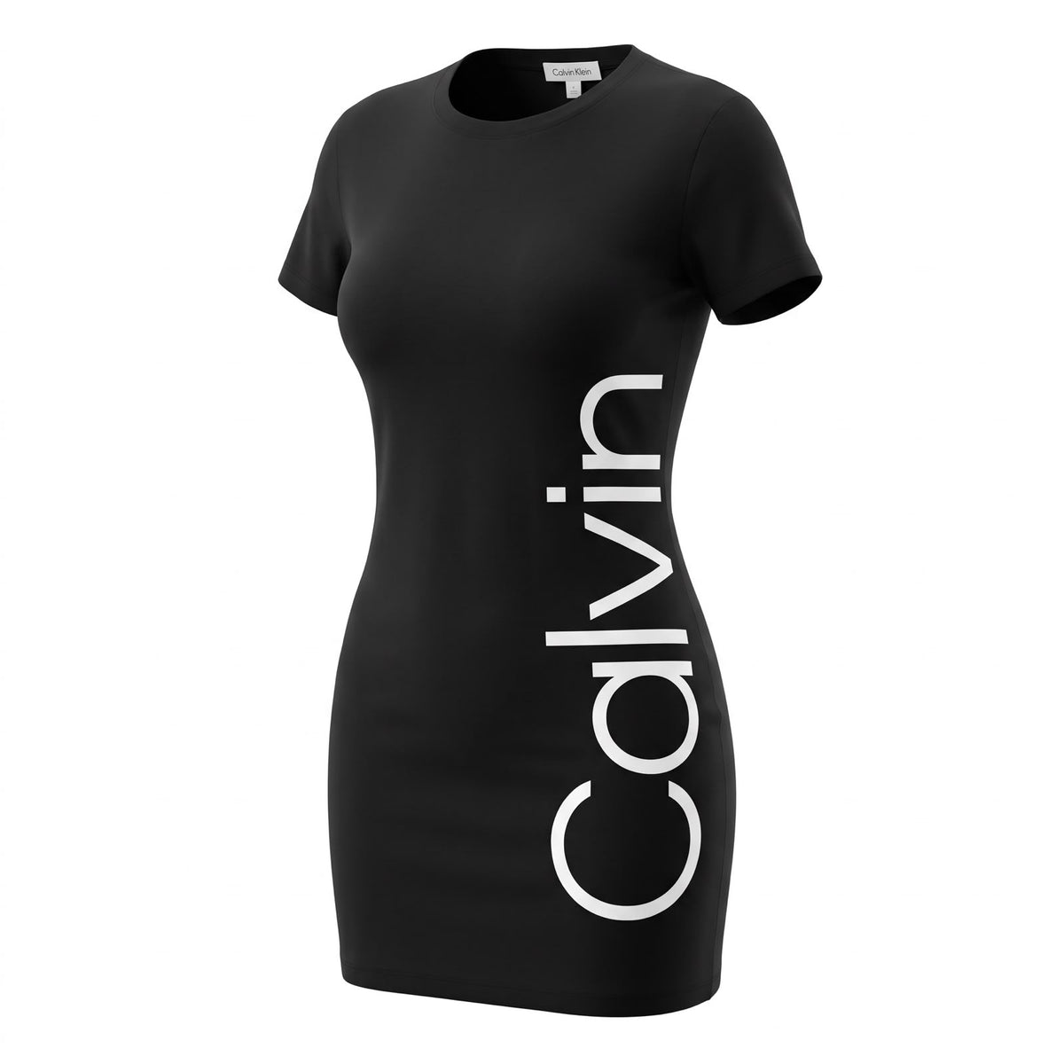 Vestido Calvin k negra con letras blancas