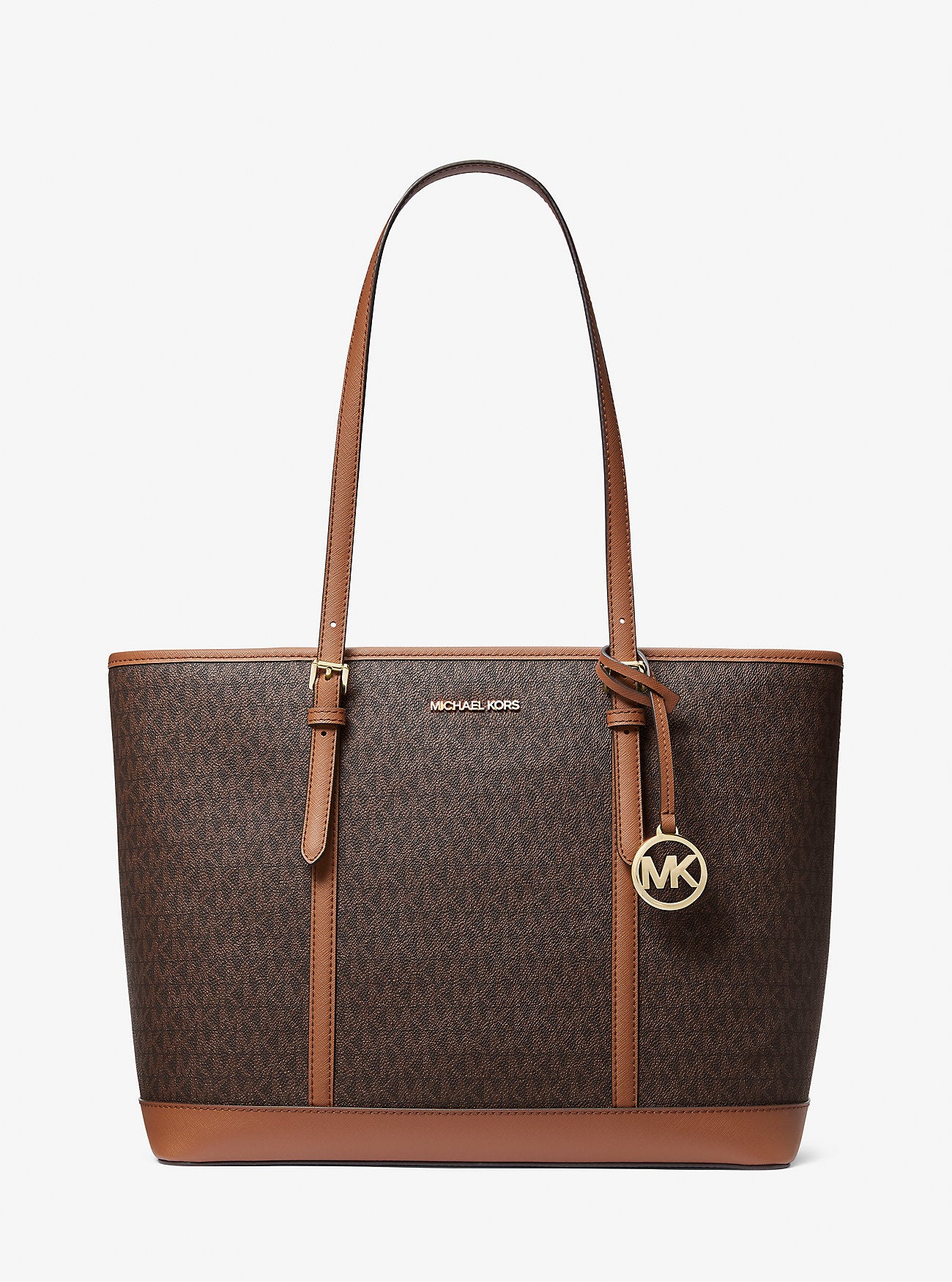Tote Bag Michael k Jet Set Travel marrón/chocolate con monogram