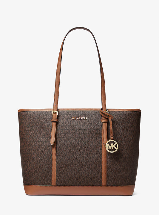 Tote Bag Michael k Jet Set Travel marrón/chocolate con monogram